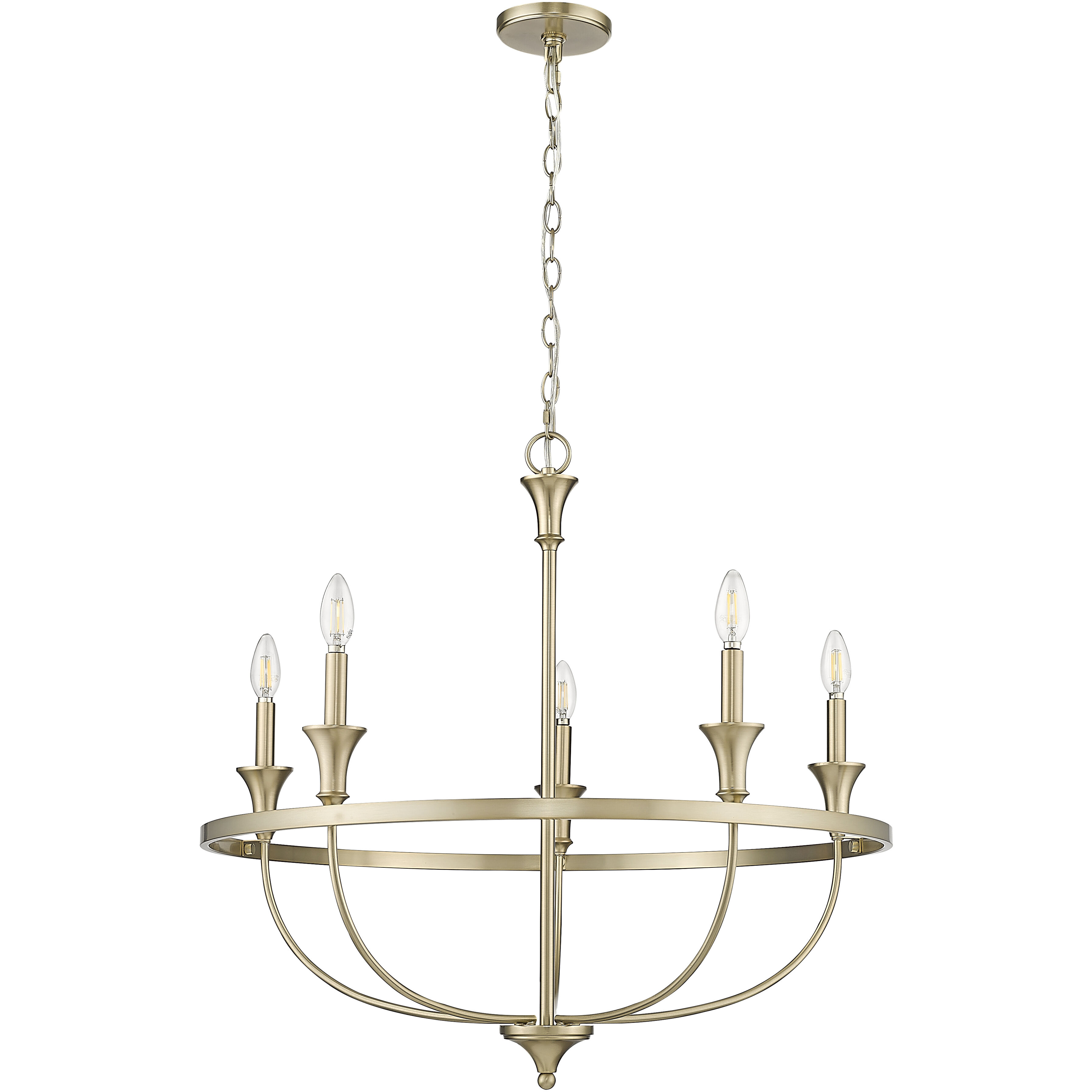 Emery 5 Light 29.1 inch Modern Gold Chandelier Ceiling Light